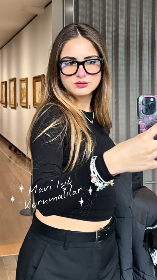 Doc Siyah Mavi Işık Filtreli Gözlük