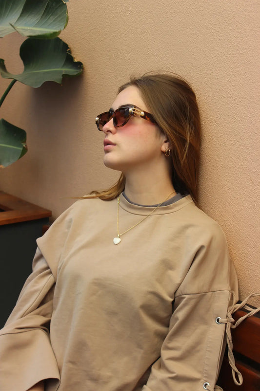 Femme İnci Detaylı Güneş Gözlüğü - Leopar